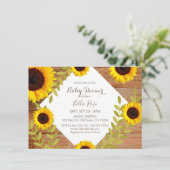 Rustic Bloom Sunflower Baby Dusche Einladung (Stehend Vorderseite)