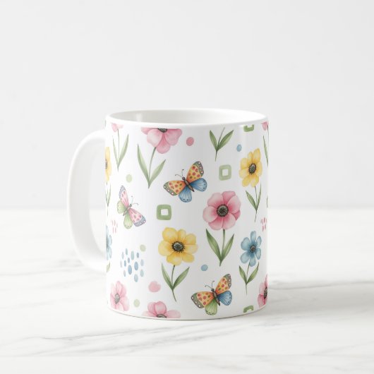 Rustic Bloom Symphony Kaffeetasse (Vorderseite Links)