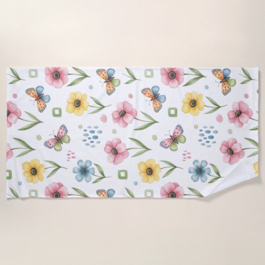 Rustic Bloom Symphony Strandtuch (Vorderseite)