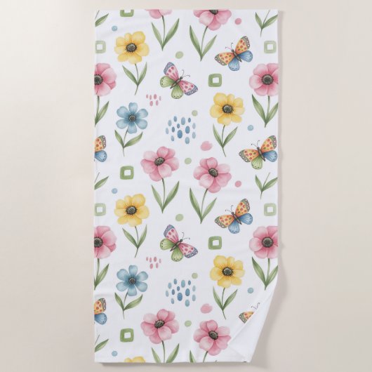 Rustic Bloom Symphony Strandtuch (Vorderseite)