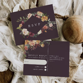 Rustic Bloom Watercolor Floral Wedding RSVP Postkarte