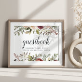 Rustic Bloom Wedding Gästebuchsignatur Poster
