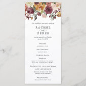 Rustic Bloom Wedding Programm (Vorderseite)