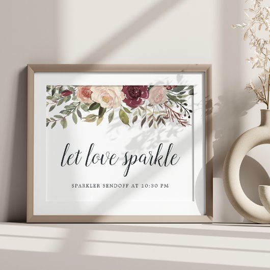 Rustic Bloom Wedding Sparker Sendoff-Zeichen Poster