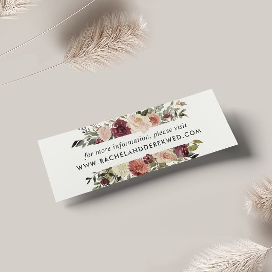 Rustic Bloom Wedding Website Cards | Mini