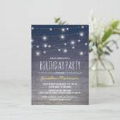Rustic Blue Adult Mens Geburtstagsparty Einladung (Stehend Vorderseite)