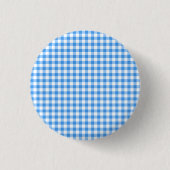 Rustic Blue And White Gingham Pattern Button (Vorderseite)