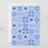 Rustic Blue Arch Portugiesische Hochzeit Einladung (Rückseite)