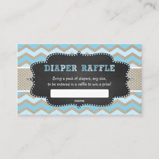Rustic Blue Baby Duwer Diaper Raffle Ticket Begleitkarte (Vorderseite)