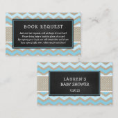 Rustic Blue Baby Shower Book Request 3656 Begleitkarte (Vorne/Hinten)