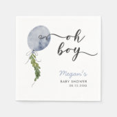 Rustic Blue Balloon Babydusche Serviette (Vorderseite)