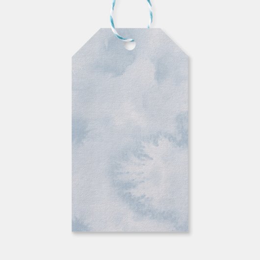 Rustic Blue Balloon Danke Baby Dusche Geschenkanhänger (Rückseite)