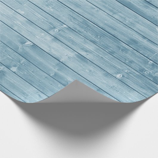 Rustic Blue Barn Wood Geschenkpapier (Ecke)