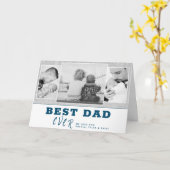 Rustic Blue Best Vater Vatertag 3 FotoCollage Karte (Gelbe Blume)