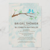 Rustic Blue Bird Bridal Dusche Einladungen (Vorne/Hinten)