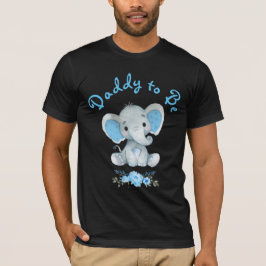 Rustic Blue Boy Elephant Daddy to Be Baby Showroom T-Shirt