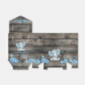 Rustic Blue Boy Elephant Gefallen Box Baby Dusche Geschenkschachtel (Ungefaltet)
