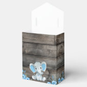 Rustic Blue Boy Elephant Gefallen Box Baby Dusche Geschenkschachtel (Geöffnet)