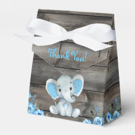 Rustic Blue Boy Elephant Gefallen Box Baby Dusche Geschenkschachtel
