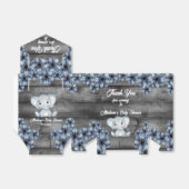 Rustic Blue Boy Elephant Gefallen Box Baby Dusche Geschenkschachtel (Ungefaltet)