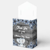 Rustic Blue Boy Elephant Gefallen Box Baby Dusche Geschenkschachtel (Geöffnet)