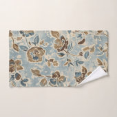 Rustic Blue Brown Tan Floral Badhandtuch Set (Handtuch)