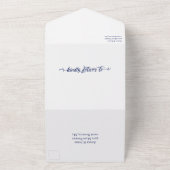 Rustic Blue Brush Script Foto Hochzeit All In One Einladung (Außenbereich)