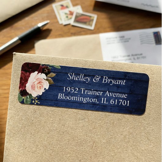 Rustic Blue Burgundy Bush Rücksendeadresse