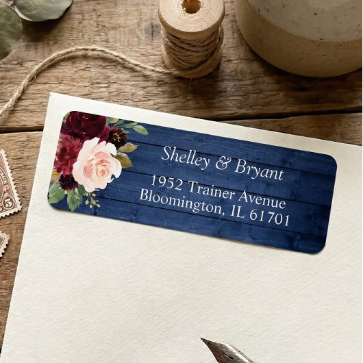 Rustic Blue Burgundy Bush Rücksendeadresse