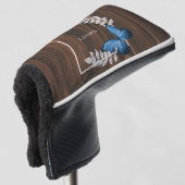 Rustic Blue Butterfly Golf Head Cover Headcover (3/4 Vorderseite)
