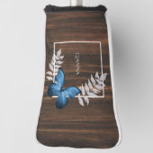 Rustic Blue Butterfly Golf Head Cover Headcover (Rotieren 90)