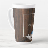 Rustic Blue Butterfly Personalisiert Latte Tasse (Linke Ecke)
