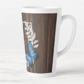 Rustic Blue Butterfly Personalisiert Latte Tasse (Rechts)