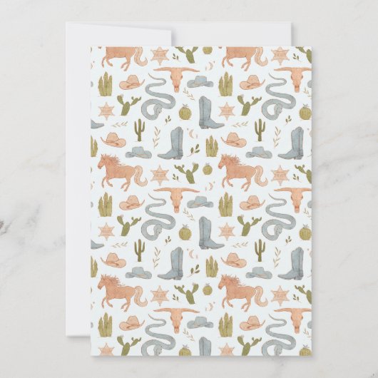 Rustic Blue Cowboy Baby Dusche Dankeskarte (Rückseite)