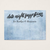 Rustic Blue Date Night Suggestionen Neuvermählte K (Vorderseite)