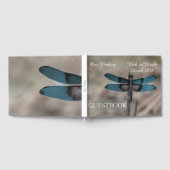 Rustic Blue Dragonfly Wedbook Gästebuch (Voll)