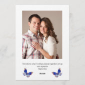 Rustic Blue Editable Photo Wedding Invite Einladung (Rückseite)