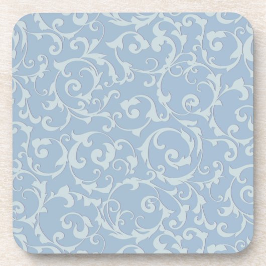 Rustic Blue Elegante Royal Damask Swirl Getränkeuntersetzer (Vorderseite)