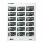 Rustic Blue Elephant Rücksendeadresse Baby Dusche Adressaufkleber (Vorne)