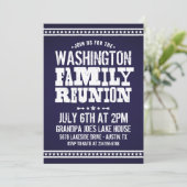 Rustic Blue Family Wiedersehen Einladung (Stehend Vorderseite)