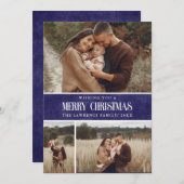 Rustic Blue Farmhouse Weihnachten 3 Foto Collage (Vorne/Hinten)