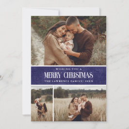 Rustic Blue Farmhouse Weihnachten 3 Foto Collage