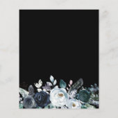 Rustic Blue Floral Budget Hochzeitseinladungen (Rückseite)