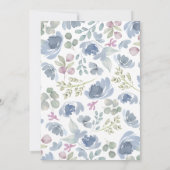 Rustic Blue Floral & Eucalyptus Wedding  Einladung (Rückseite)