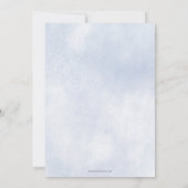 Rustic Blue Floral Tee Party Babydusche Einladung (Rückseite)