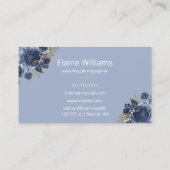 Rustic Blue Floral Vintag Camera Fotograf Visitenkarte (Rückseite)