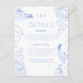 Rustic Blue Floral Wedding Begleitkarte (Vorderseite)