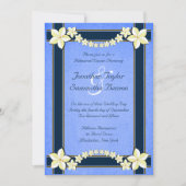 Rustic Blue Floral Wedding Probe Dinner einladen Einladung (Vorderseite)