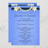 Rustic Blue Floral Wedding Program Vorlagen (Vorne/Hinten)