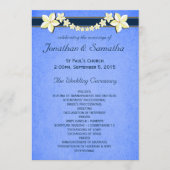 Rustic Blue Floral Wedding Program Vorlagen (Vorderseite)